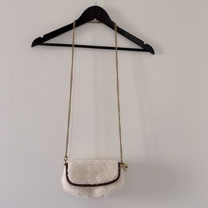 Anthropologie Sherpa Cream Shearling Shoulder / crossbody Bag